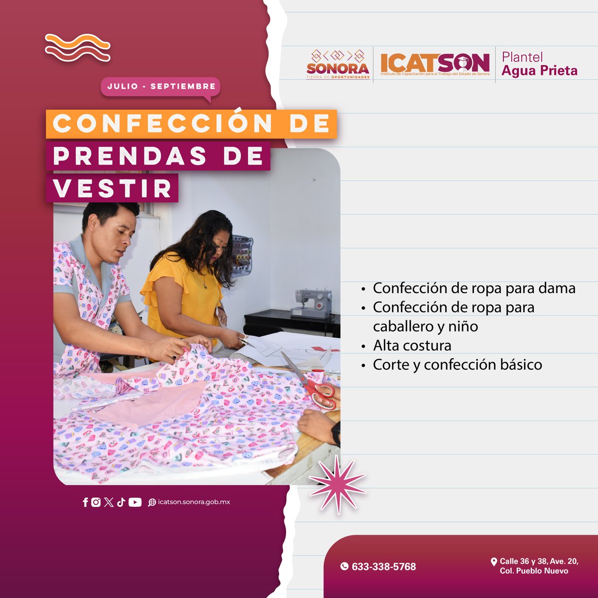 ¡Atención Agua Prieta! Tenemos cursos disponibles para ti. Desde alimentos y bebidas belleza y electrónica. Aún puedes inscribirte. Estamos a últimos días. 
#TierraDeOportunidades