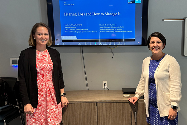 Duke_Oto's tweet image. On June 18, Duke experts Dr. Hannah Heet & Dr. Jessica West joined First Cary UMC’s JOY group to share insights on hearing health—blending clinical expertise with personal stories to empower older adults.
#HearingHealth #Duke @jswest
duke.is/2/dudy