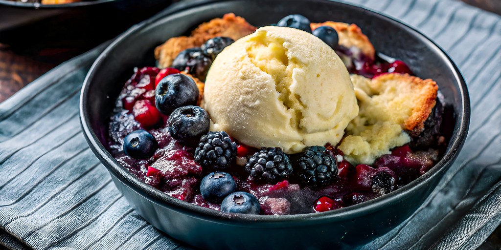 KeyFood's tweet image. Berry sweet, berry easy! 🍓 Try our Berry Cobbler recipe - perfect for #RaspberryDay! Find this recipe and more in the Recipe Center, and get all your ingredients at a store near you! 📍
