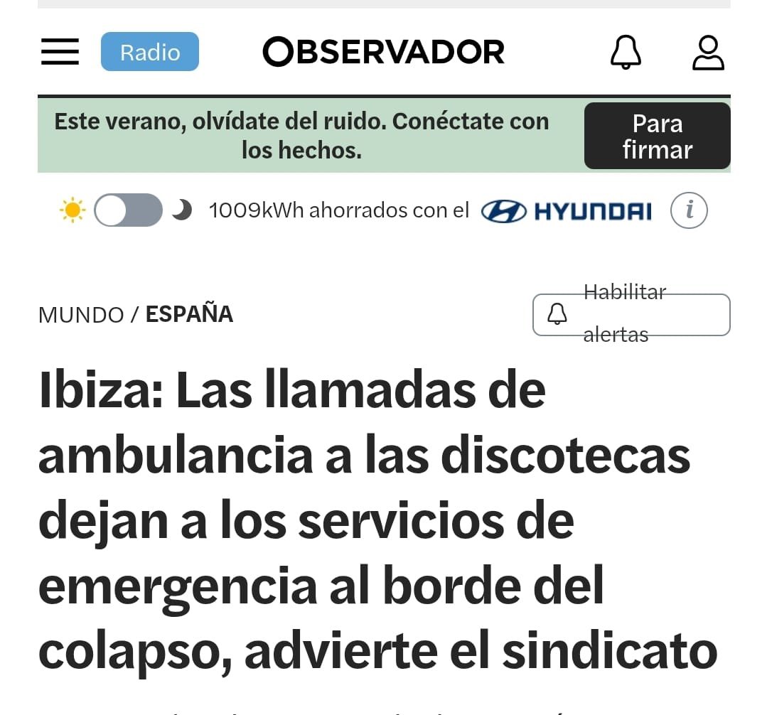 Ibiza: Las llamadas de ambulancia a las discotecas dejan a los servicios de emergencia al borde del colapso, advierte el sindicato.

observador.pt/2025/07/06/ibi…