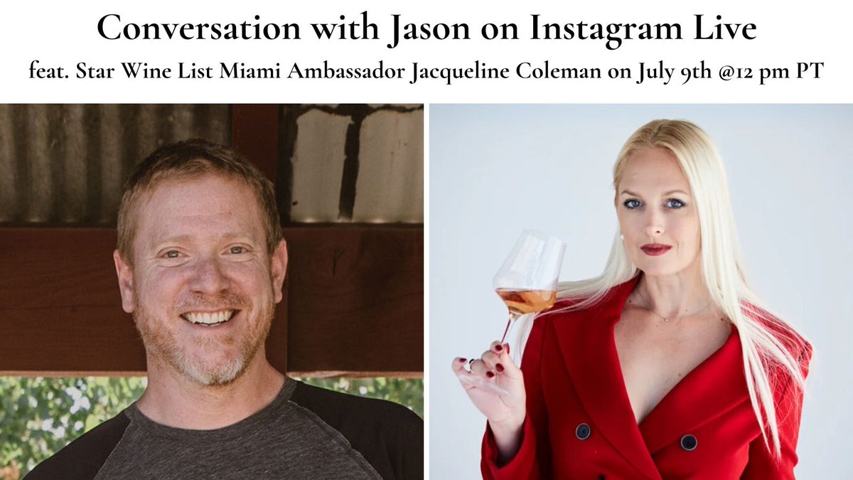 Tablas Creek (@tablascreek) on Twitter photo This week on Conversation with Jason, we're excited to welcome wine and travel writer, Jacqueline Coleman. Jacqueline is a seasoned wine and travel writer, podcast host, wine judge, consultant, and writer for her blog, <a href="/HistoryandWine/">Jacqueline Coleman</a>.
See you Wednesday! This week on Conversation with Jason, we're excited to welcome wine and travel writer, Jacqueline Coleman. Jacqueline is a seasoned wine and travel writer, podcast host, wine judge, consultant, and writer for her blog, <a href="/HistoryandWine/">Jacqueline Coleman</a>.
See you Wednesday!