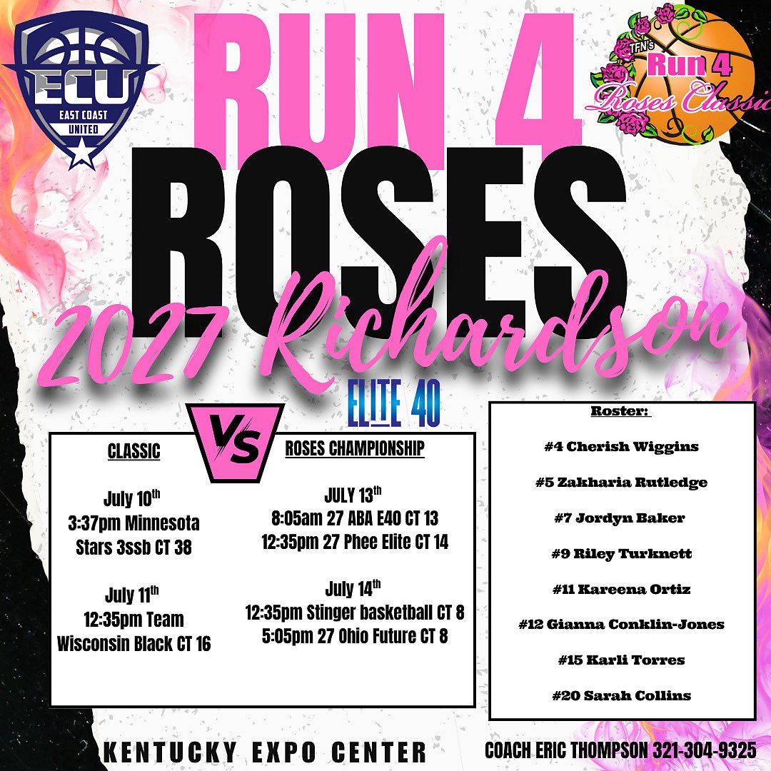 Coaches Come check out The 2027 ECU Richardson team in Kentucky. We have hard working and skilled young ladies with high IQ and High academics. #recruitingseason #hardworkpaysoff @ecubasketball_girls