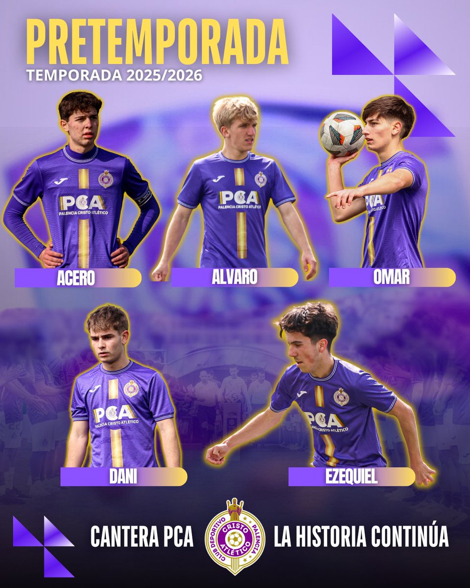 🏃⚽️ＰＲΞＴΞＭＰＯＲΛＤΛ
5⃣ canteranos harán la pretemporada con el primer equipo.

😍Acero, Álvaro, Omar, Ezequiel y Dani tendrán la oportunidad de ganarse un sitio en el primer equipo.

👏Premio al gran trabajo en el juvenil.
A por todas chavales 💪
#lahistoriacontinua 💜