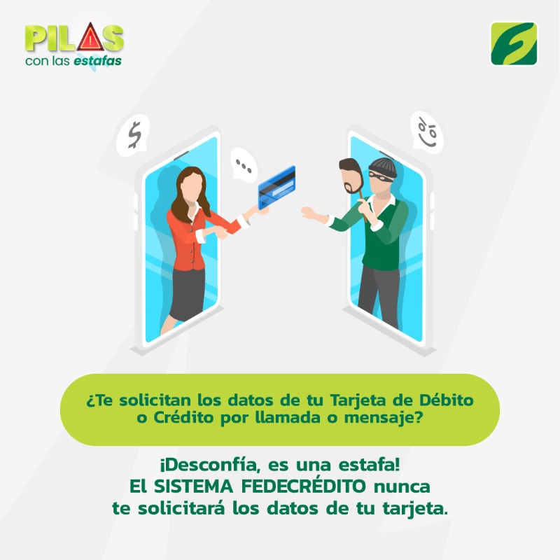 📞 Si te llaman diciendo que tu tarjeta o tu cuenta tiene un problema y necesitas dar tus datos… 

¡Cuidado! Puede ser un fraude.

#PilasConLasEstafas