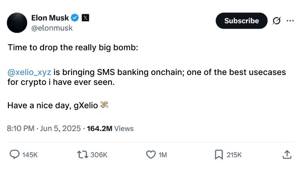 xelio_xyz's tweet image. Elon knows what’s up 🤝

gXelio ✨