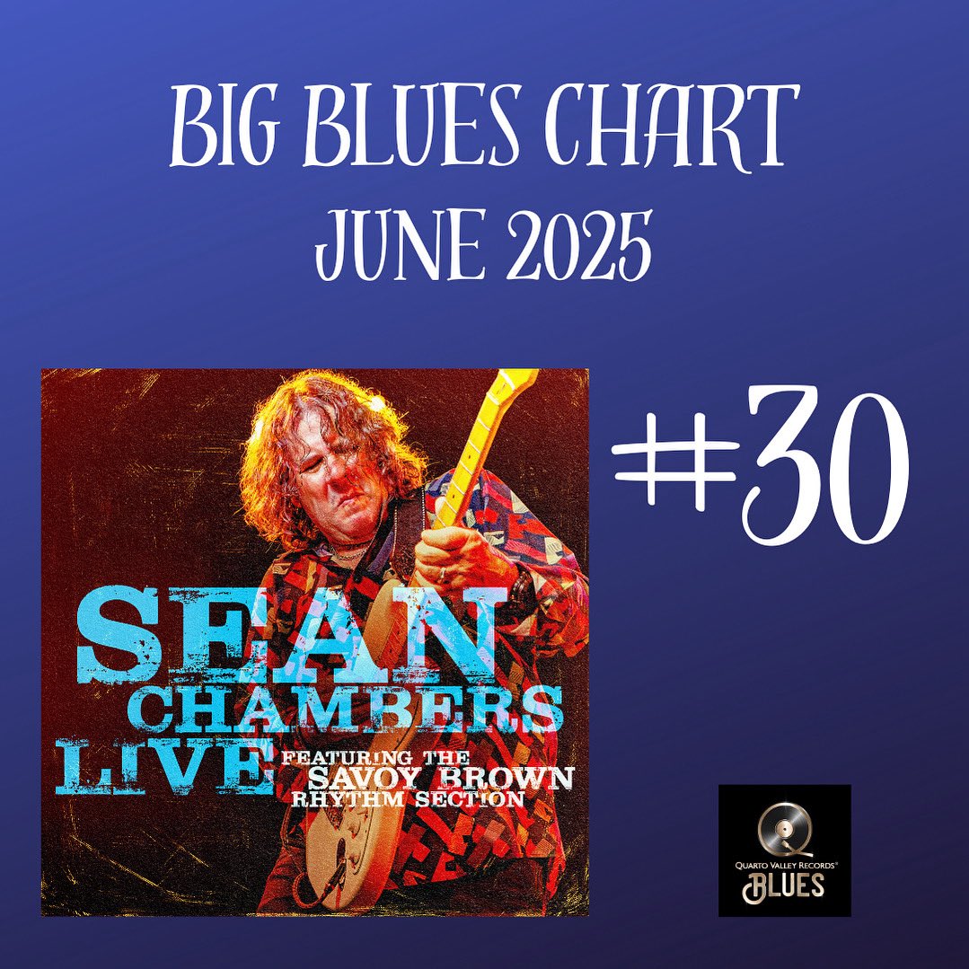 Quarto Valley Records (@quartovalley) on Twitter photo ON THE CHARTS! Congratulations to our Quarto Valley artist <a href="/SeanChambersBan/">Sean Chambers</a> & The Savoy Brown Rhythm Section for appearing on the Big Blues Chart Top 50 Albums for June 2025. #blues #radiochart #bluesrock ON THE CHARTS! Congratulations to our Quarto Valley artist <a href="/SeanChambersBan/">Sean Chambers</a> & The Savoy Brown Rhythm Section for appearing on the Big Blues Chart Top 50 Albums for June 2025. #blues #radiochart #bluesrock