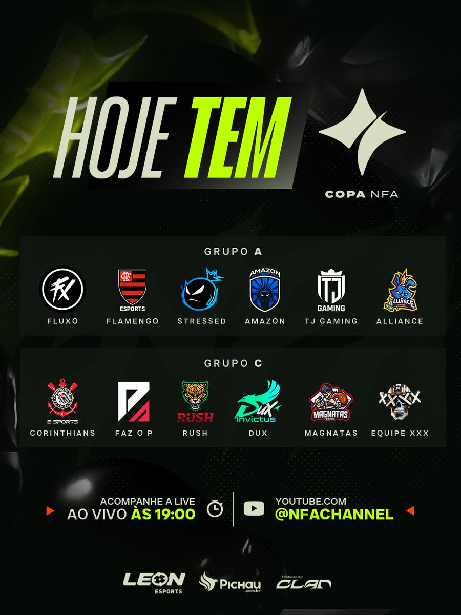 Vem que hoje é dia de Copa NFA! Já ativou o sininho la no YT? 😝🔥