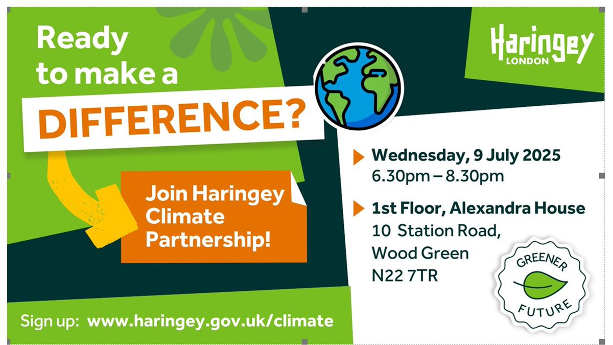 sign up at tickettailor.com/events/eventsh… to hear about shaping the Haringey Local Nature Recovery Strategy and efforts to tackle Single Use Plastics. Hear about Haringey's new Borough Vision which includes a Call to Action on supporting greener choices.