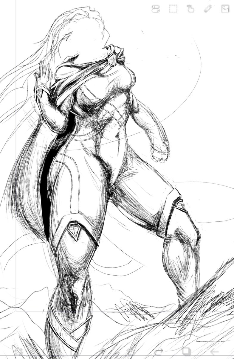 Working on a character sketch for one of our original characters I call Gale.