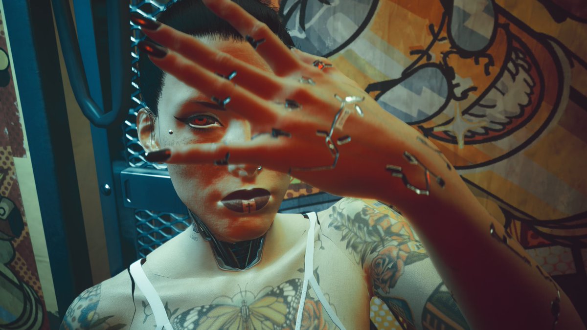 UndeadDavid101's tweet photo. Some of my #Cyberpunk2077PhotoMode. One of my V’s (Streetkid) https://t.co/W9ElXzh00S