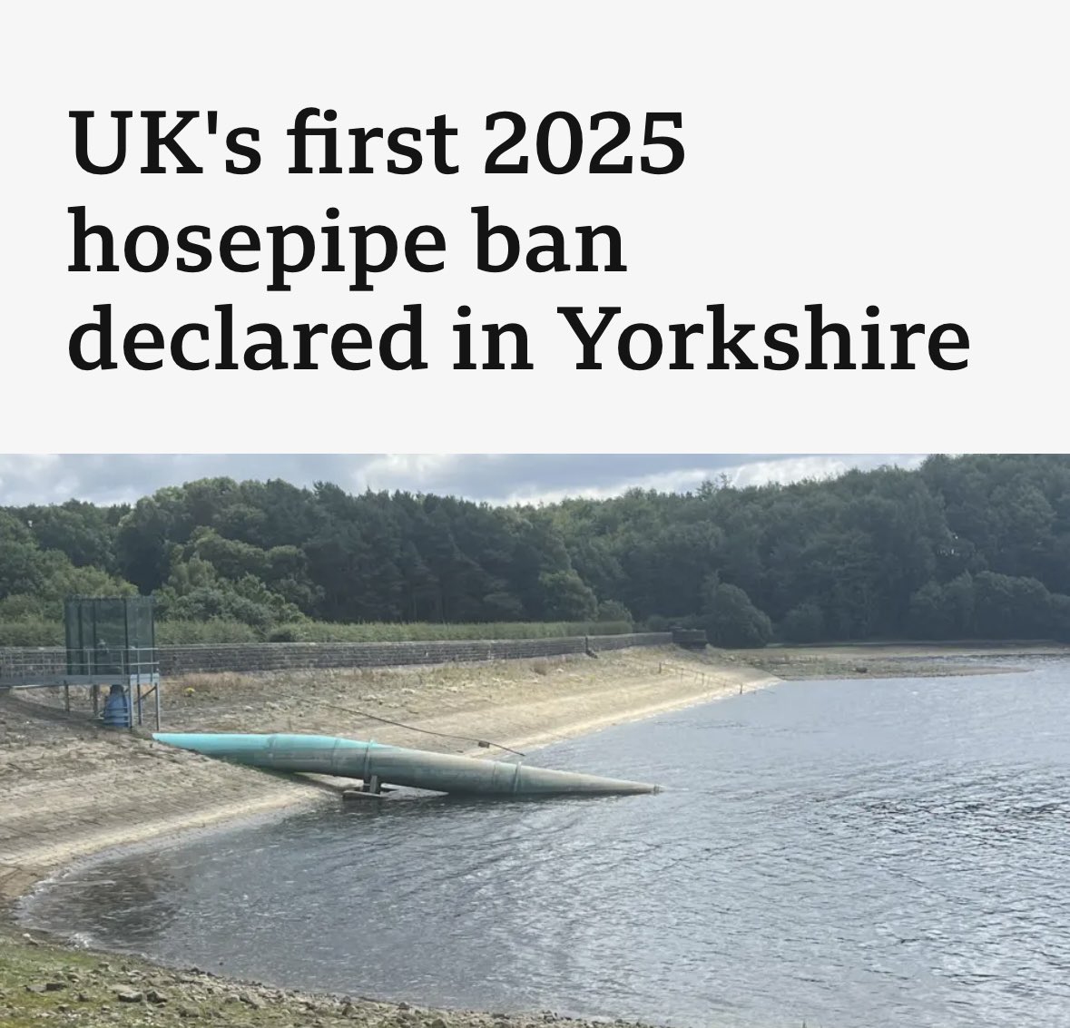 And here it comes…the hosepipe bans from water companies. It might help if they kept on top of maintenance. Water companies in England and Wales lost more than one trillion litres of water last year in leaks.