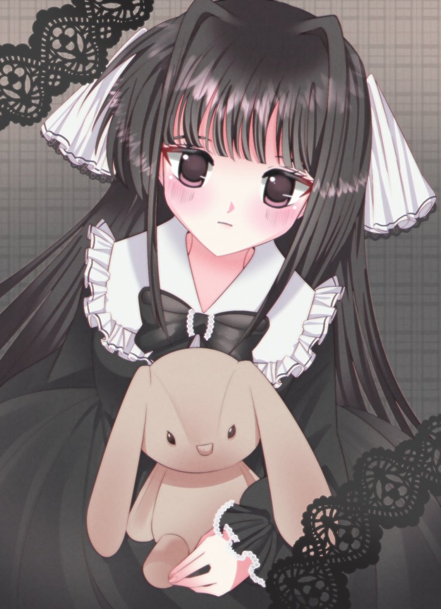 minmofu's tweet image. 🐇🖤 
tried to replicate old anime style for fun ~