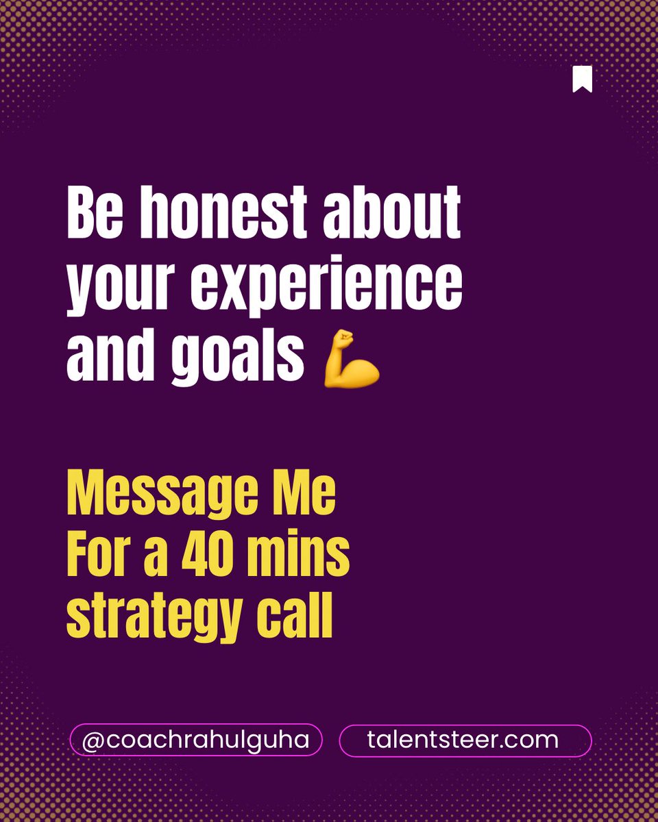 CoachRahulGuha's tweet photo. ✨Most candidates freeze in interviews not because they aren’t good enough, but because they don’t have clear, smart answers.

Want 5 SMART answers to win your next interview?

DM “Interview Help” to prep seriously.
Your next role is waiting. 

#CareerTips #JobSearch #ppnaravit https://t.co/3jCSj3EpJw