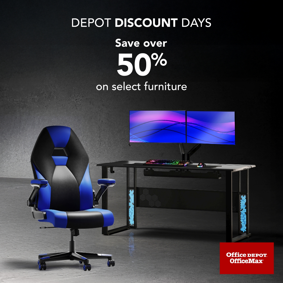 Save over 50% on select furniture during our Depot Discount Days! Plus, save an extra 5% on select products when you buy online &amp; pick up in store. Ends 7/12/25 bit.ly/3I8RjSN