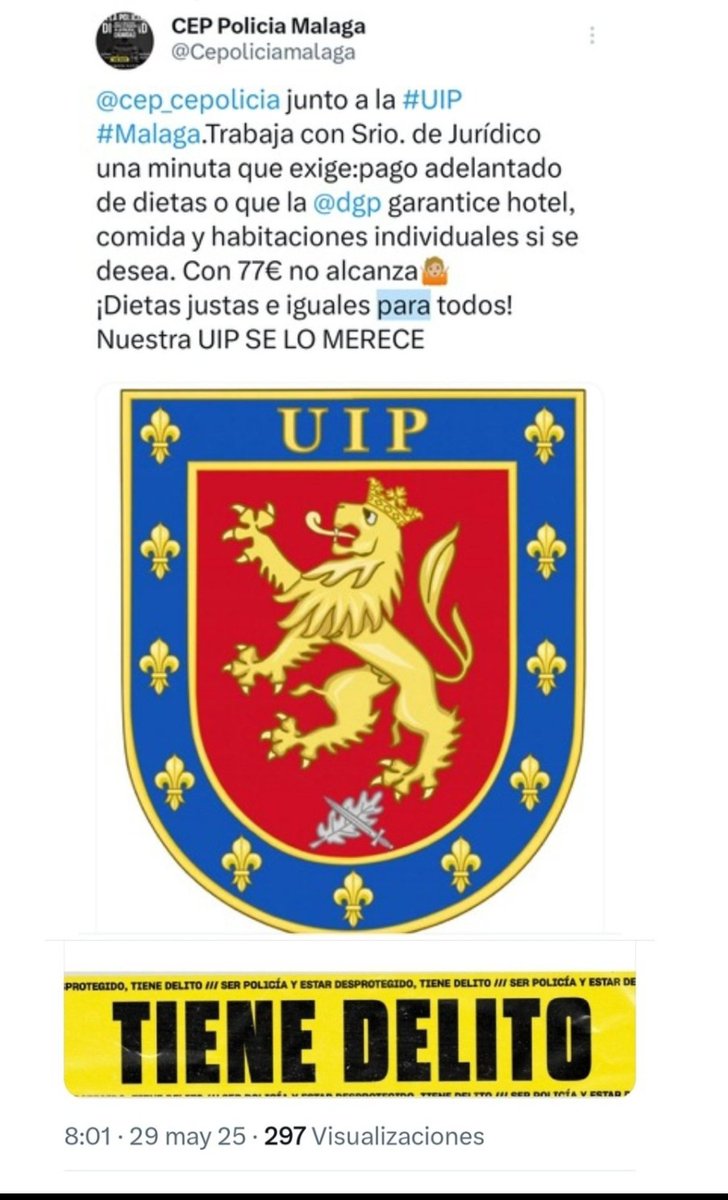 Desde que <a href="/cep_cepolicia/">CEP</a> en #Málaga lanzó la minuta para la #UIP,algo se movió tras décadas de inmovilismo. Ahora algunos sindicatos intentan colgarse la medalla.¡sin vergüenza!
No señores, fue cosa de la #CEP.
Aquí tenéis la hemeroteca. Que no os engañen
x.com/Cepoliciamalag…