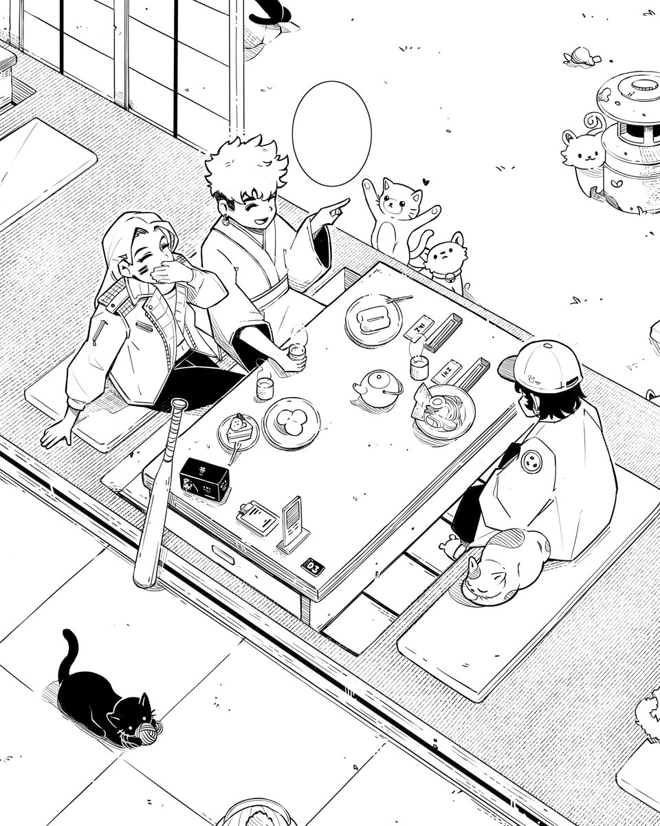 Nekokopi 🐈‍⬛☕️ [3/5]

Some friends visiting.. Always good time over mochi and tea 🫶