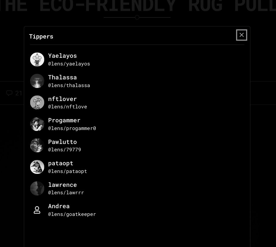 Julien Bouteloup (@bneiluj) on Twitter photo You can now tip the 🐸
<a href="/RektHQ/">Rekt News</a> never forgets the good boys, of course 👀 You can now tip the 🐸
<a href="/RektHQ/">Rekt News</a> never forgets the good boys, of course 👀