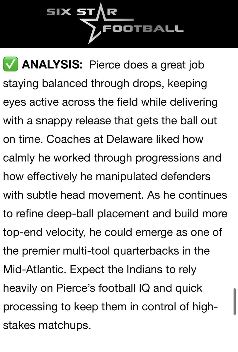 Kellen Pierce (@kellenpierce) on Twitter photo Appreciate the write up from <a href="/sixstarfootball/">Six Star Football | PLUS+</a> about my performance at <a href="/Delaware_FB/">Delaware Football</a> and <a href="/MUHawksFB/">Monmouth Football</a> camps!
<a href="/Coach_Kreider/">Matt Kreider</a> <a href="/LenapeFootball/">Lenape Football</a> <a href="/LenapePrideClub/">Lenape Football Pride Club</a> <a href="/AdvLevelRecruit/">Advanced Level Recruiting</a> <a href="/kevinquinn74/">Kevin Quinn</a>
<a href="/CoachGoldrich/">Sean Goldrich</a> <a href="/JimRobertsonQB/">Coach Robertson</a> <a href="/Coach_KCal/">Kevin Callahan Jr.</a> <a href="/ryancarty10/">Ryan Carty</a> Appreciate the write up from <a href="/sixstarfootball/">Six Star Football | PLUS+</a> about my performance at <a href="/Delaware_FB/">Delaware Football</a> and <a href="/MUHawksFB/">Monmouth Football</a> camps!
<a href="/Coach_Kreider/">Matt Kreider</a> <a href="/LenapeFootball/">Lenape Football</a> <a href="/LenapePrideClub/">Lenape Football Pride Club</a> <a href="/AdvLevelRecruit/">Advanced Level Recruiting</a> <a href="/kevinquinn74/">Kevin Quinn</a>
<a href="/CoachGoldrich/">Sean Goldrich</a> <a href="/JimRobertsonQB/">Coach Robertson</a> <a href="/Coach_KCal/">Kevin Callahan Jr.</a> <a href="/ryancarty10/">Ryan Carty</a>