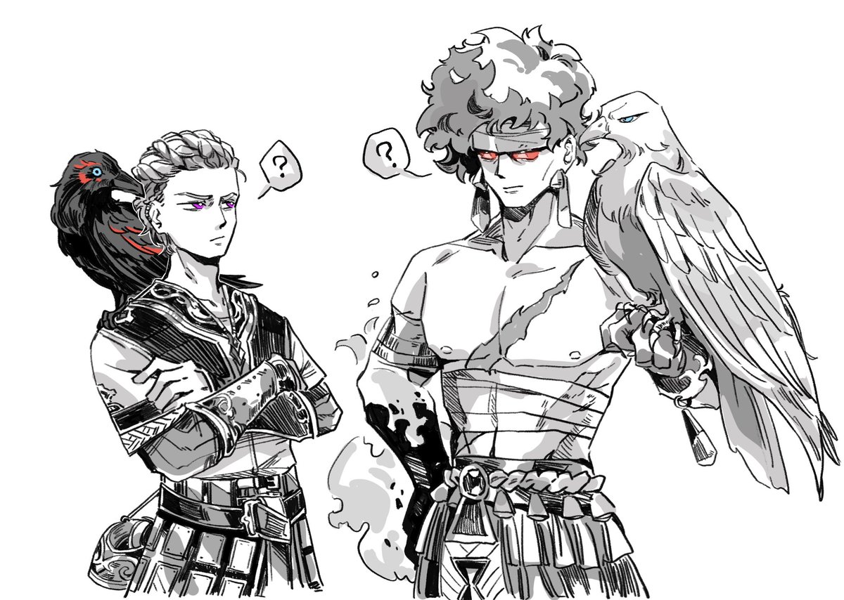 Gods of Foresight

（Heimdall from #GodOfWarRagnarok 
&amp; Prometheus from #hades2 )