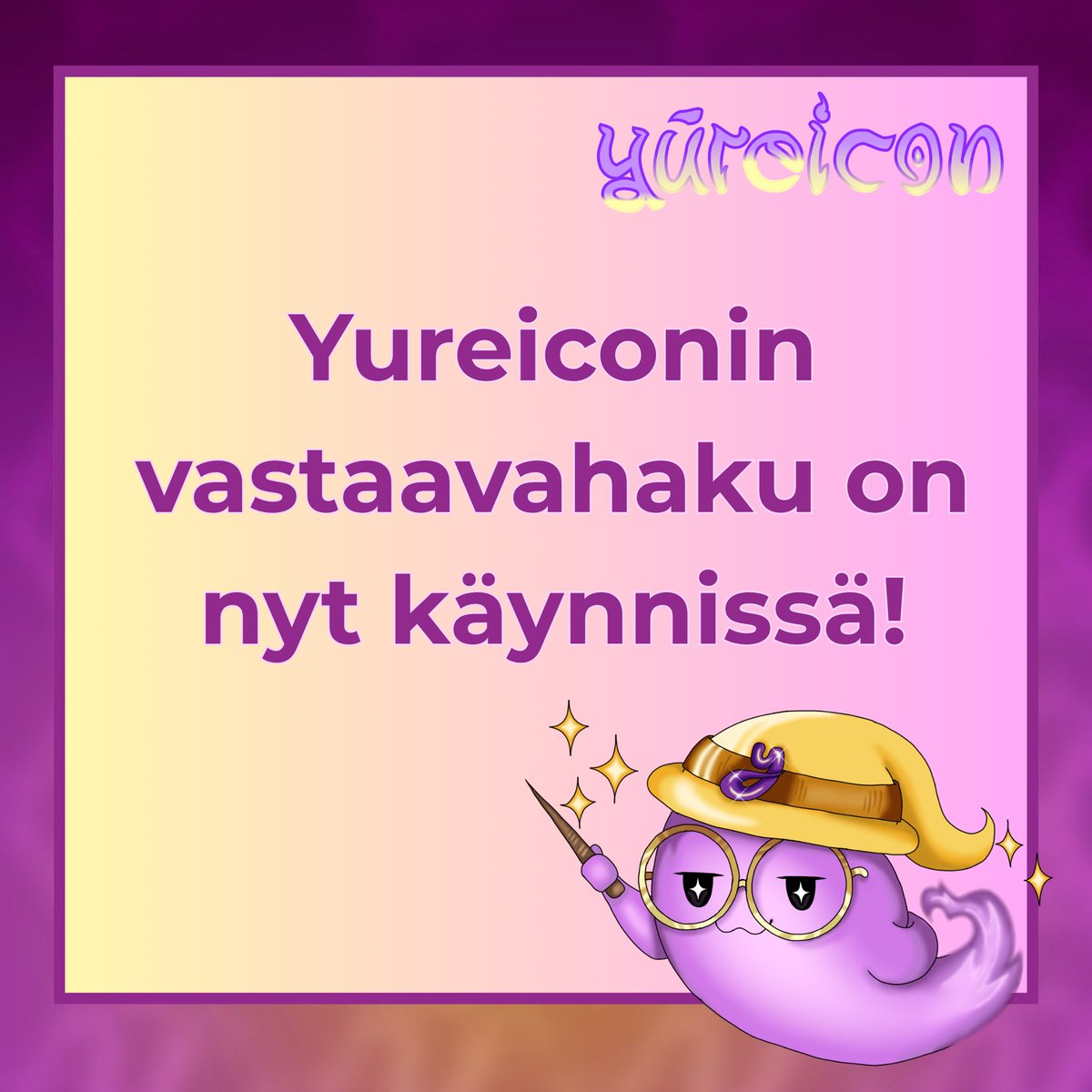 Yureiconin vastaavahaku on nyt auki! Oletko täysi-ikäinen &amp; kiinnostunut toteuttamaan tapahtumaa? Etsimme tapahtumaan useampaan rooliin motivoituneita  tekijöitä, joten mikäli kiinnostuit, täytä hakemus osoitteessa yureicon.fi/vastaavahaku 👀