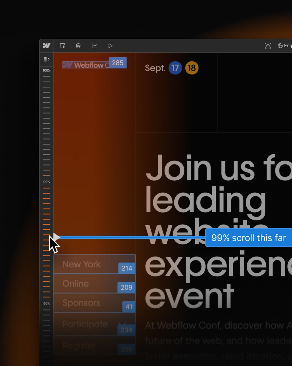 Introducing Visual Analytics in Webflow Analyze: the first web analytics solution built for designers.

With visual overlays like clickmaps and scrollmaps, you can now see exactly how visitors interact with your site directly on the canvas where you design and build. 

Clickmaps