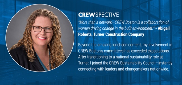 #TestimonialTuesday Abigail Roberts, PE, Sustainability Program Manger HQ at Turner Construction Company, shares her thoughts on being part of CREW Boston.  Interested in joining our CREW?  Apply today! crewboston.org/Membership/App…  #crewglobalnetwork #CREboston #CREwomen