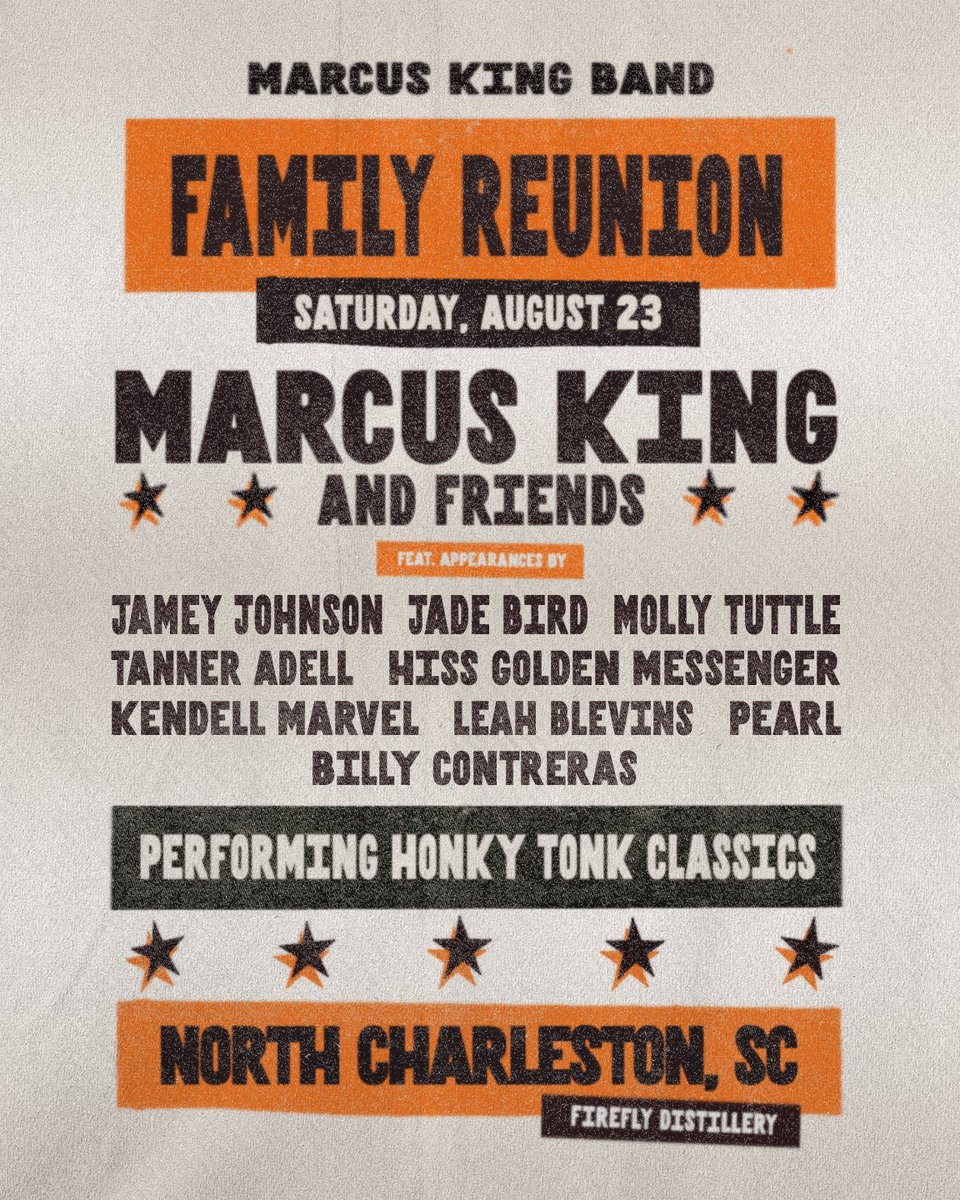 realmarcusking's tweet image. MK &amp;amp; Friends set JUST ANNOUNCED.
See you Saturday, August 23rd when me and these incredible artists take on our favorite Honky Tonk Classics. 

That&apos;s not all...y’all also sold out VIP Tier 1, but we’ve just added more Tier 2 VIP tickets — get tickets now!