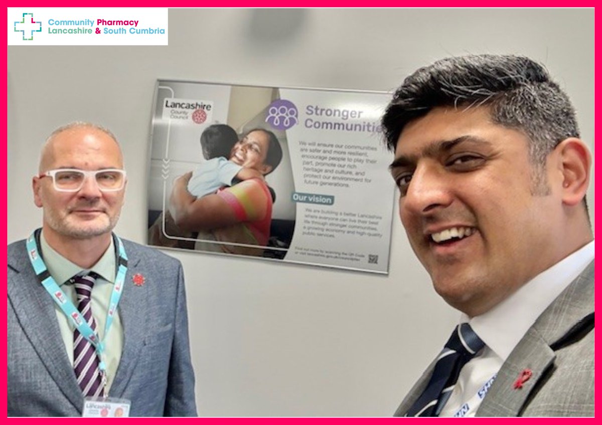 CPLSC (@compharmlsc) on Twitter photo 💪Strengthening Community PharmacyServices💪
Our Chief Exec Mubasher Ali met Dr Lorenzo More <a href="/LancashireCC/">Lancashire County Council</a> to discuss the vital role of Community Pharmacies in NHS&Public Health plus challenges like medicine shortages, funding pressures & removal of free deliveries/blister packs 💪Strengthening Community PharmacyServices💪
Our Chief Exec Mubasher Ali met Dr Lorenzo More <a href="/LancashireCC/">Lancashire County Council</a> to discuss the vital role of Community Pharmacies in NHS&Public Health plus challenges like medicine shortages, funding pressures & removal of free deliveries/blister packs