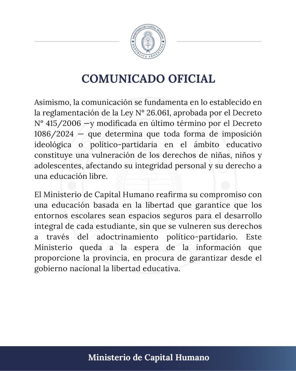 Comunicado oficial.