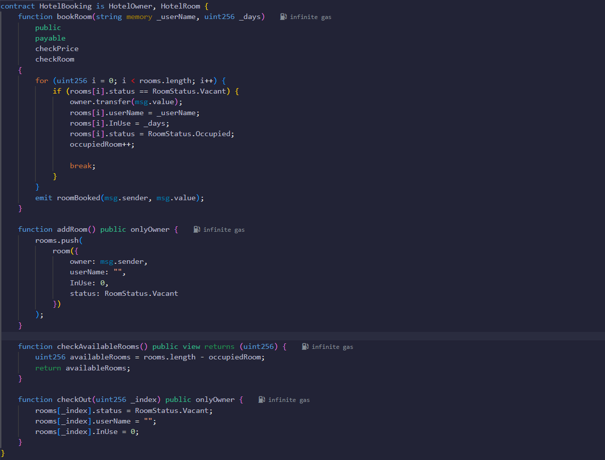 arpit1551's tweet photo. 🛎️ Just built a full Hotel Booking Dapp in Solidity 😤
No tutorials, no AI, just me + docs + a lot of head scratching.
Owner can add rooms, users can book with ETH, room status updates, and checkout logic too!
#Solidity #Web3 #SmartContracts #EVM #BuildInPublic @kirat_tw https://t.co/nqiDmvFaku