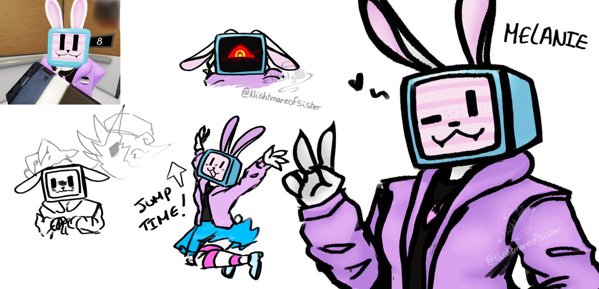 Nighty6437's tweet image. Just Melanie, Nothing important. Ahah. 

#Regretevator #regretevatorfanart #melanieregretevator #digitalart #robloxart