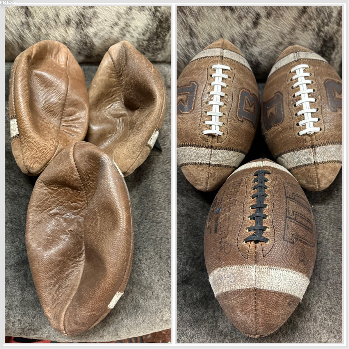 Coachsedfb's tweet image. 3 footballs repaired for @brysonbenites, a highly rated kicker for Summerville High School in California.  If you need this service, contact me.
CoachSedFBRepair.com