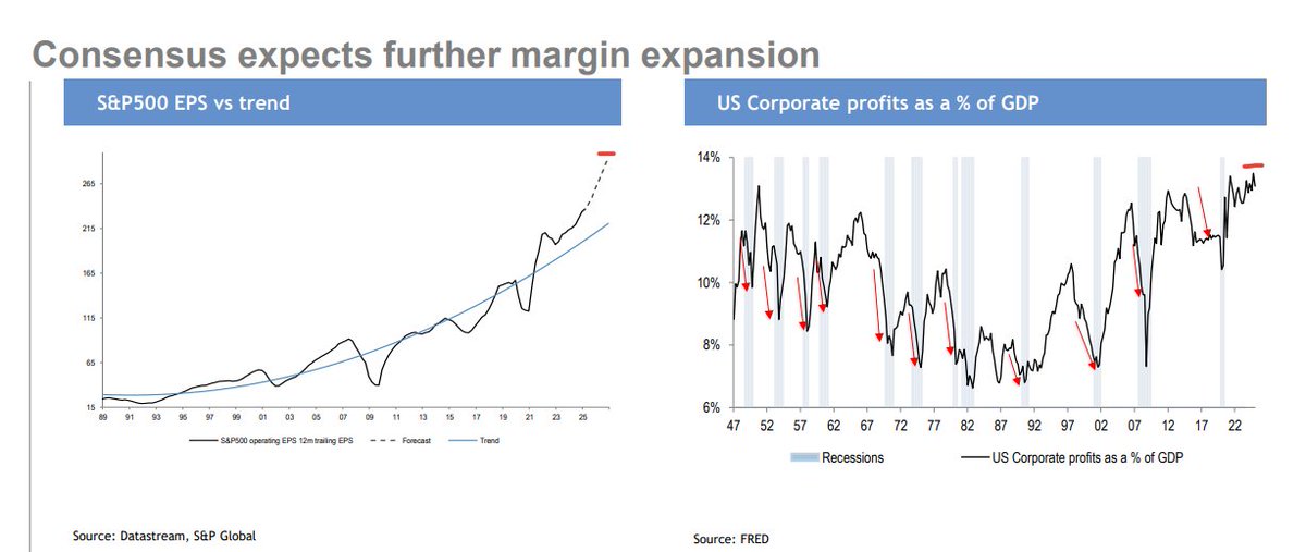 S&amp;P 500 EPS is stretched vs the historical trend

Corporations are raking in profits