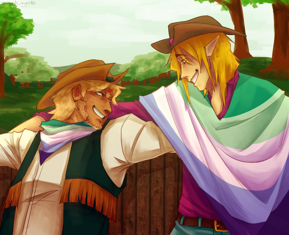 This was supposed to come out in june but HAPPY LATE PRIDE MONTH RAAAH

gay cowboys #Pride2025 #ocart