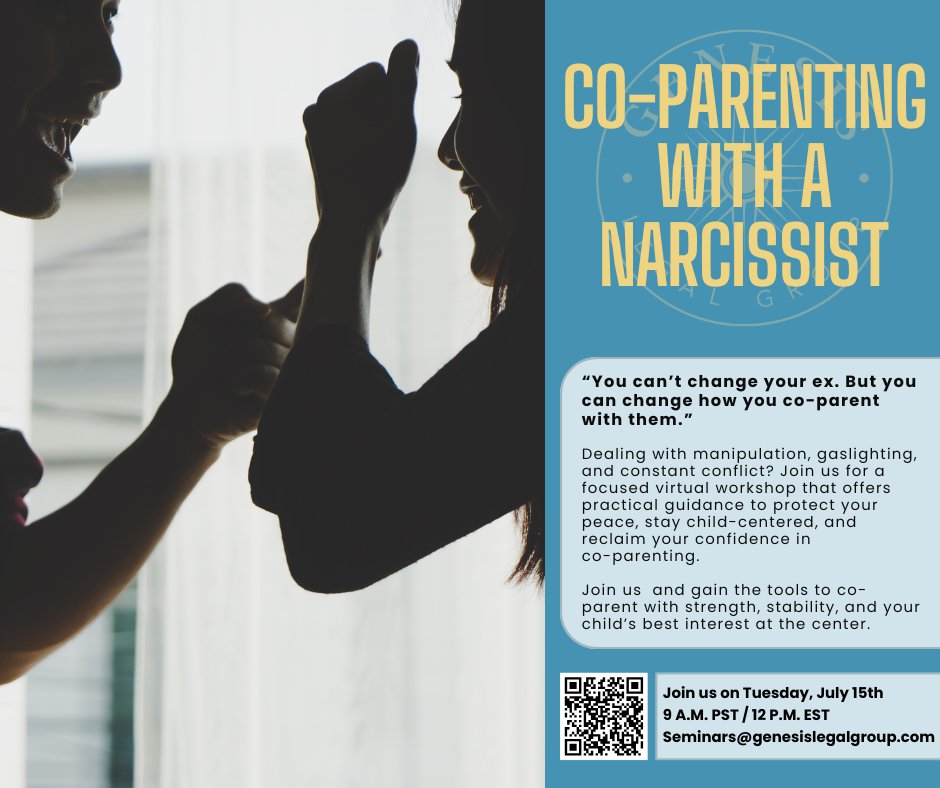 ✨ You can’t change your ex but you can change how you co-parent with them. ✨

We are just ONE WEEK AWAY and have loved seeing so many RSVPs for our next workshop! If you’re constantly navigating manipulation, conflict, or emotional exhaustion you are not alone, and you are not