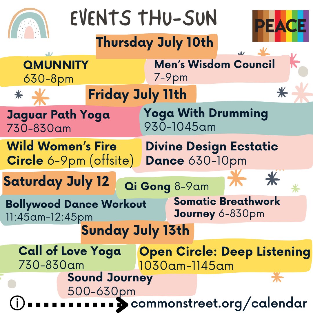 Events Thu-Sun 💫 Call to Community 💚 - mailchi.mp/commonstreet/e…