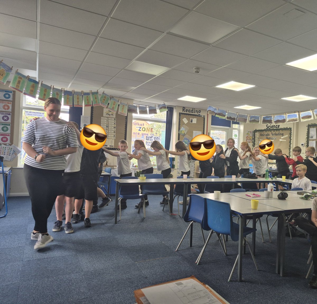 Last week in class 4 we celebrated one of our children taking their first Holy Communion. We had a party and dancing! Doesn't H look beautiful in her communion outfit too!