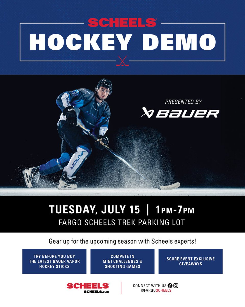 Stop by and check out all Scheel's and Bauer has to offer! July 15th