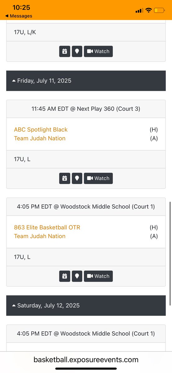 GabrielParks26's tweet image. My schedule for this weekend at the @OntheRadarHoops Elite 32 Live Period! Will be playing with Team Judah Nation. 📍Marietta, GA (July 10-12)