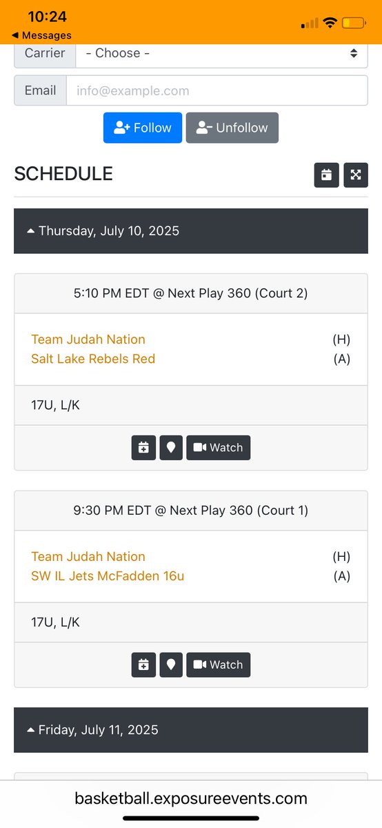 GabrielParks26's tweet image. My schedule for this weekend at the @OntheRadarHoops Elite 32 Live Period! Will be playing with Team Judah Nation. 📍Marietta, GA (July 10-12)