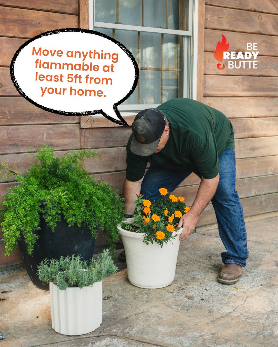 bereadybutte's tweet image. Want a quick (and meaningful) way to get your steps in?

Do a lap around your property and move anything flammable at least 5ft from your home.

It just takes a moment to protect your property from wildfire! 

#BeReadyButte #defensiblespace #wildfires