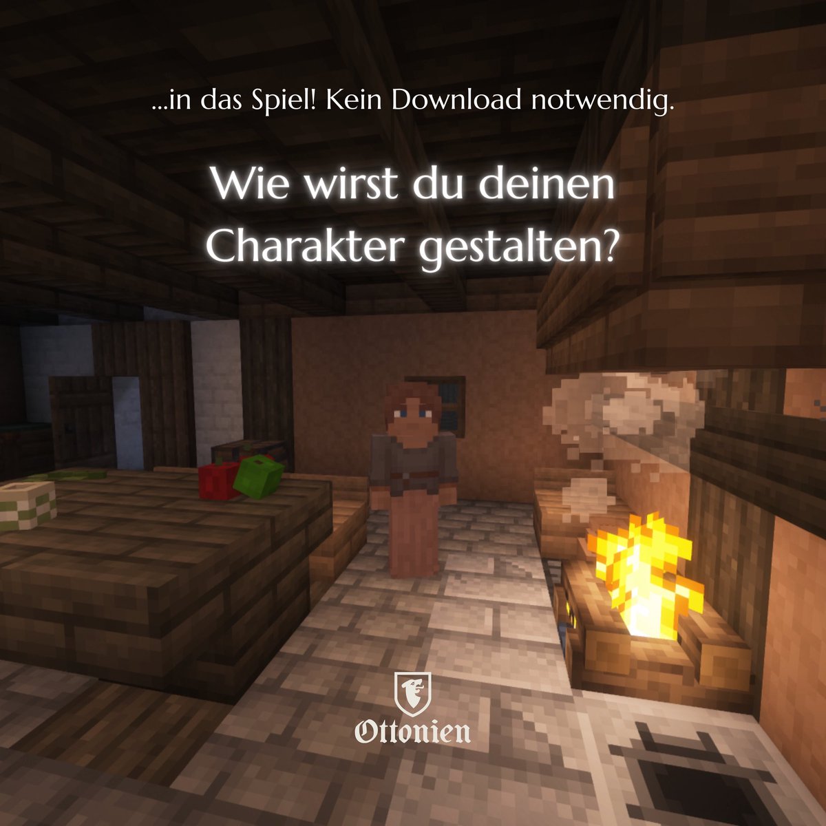 Vom Skin-Creator landet der Skin direkt im Spiel. Du musst nichts downloaden und kannst sogar mehrere Skins speichern. So kannst du (je nach Situation im Rollenspiel) die Kleidung und das Aussehen deines Charakters ganz einfach anpassen! 

#minecraft #mittelalter #server