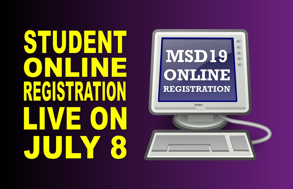 MSD19 Student Online Registration starts July 8, 2025, at 12:00pm. For more information, please visit the MSD19 Registration Information page: msd19.org/page/registrat….  #19EveryStudent