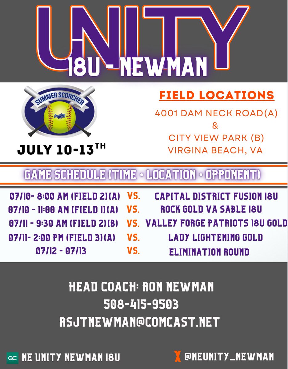 Traveling south for an exciting week of games! Here we come Virginia Beach!!