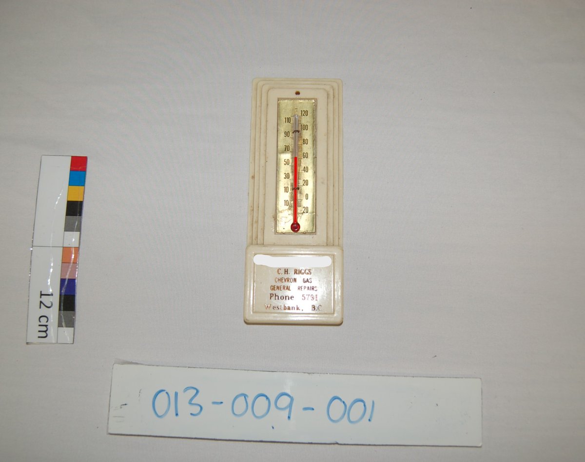 WestbankHistory's tweet image. What Is It Wednesday:
Which business did this thermometer come from (the name has been digitally removed)?
The answer for last week's #WhatIsItWednesday is the Westbank School.
#westbankmuseum #WhatIsItWednesday