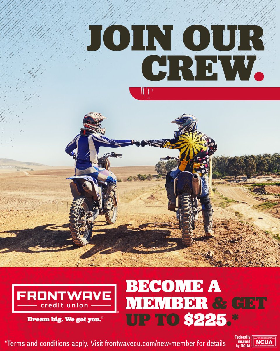 Join Frontwave CU and get up to $225 💸
✔️ $100 for Checking &amp; Savings
✔️ $125 with a qualifying loan
Real people. Real perks.

👉 hubs.li/Q03wgFxz0
#JoinOurCrew #FrontwaveCU #DreamBigWeGotYou