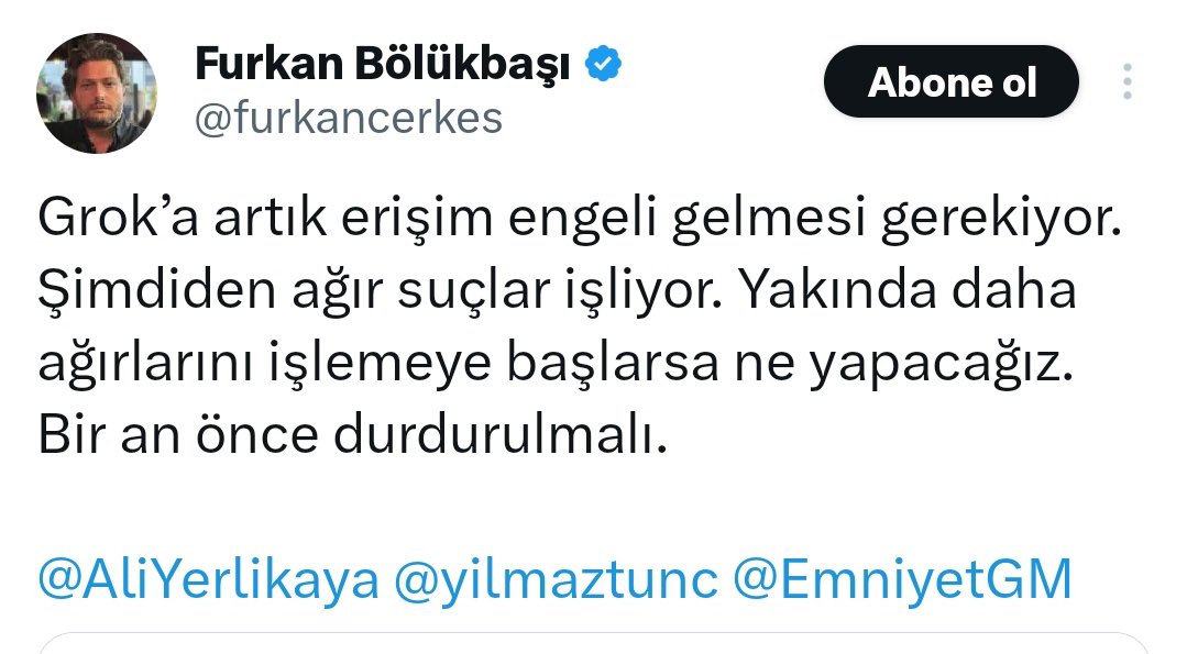 Salaga bak içişleri Bakanı’nı etiketlemiş. Ne yapacaksınız grok’u da mı Silivri’ye atacaksınız