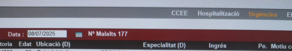 UrgenPSMar's tweet image. 08/07/2025
177 pacients a Urgències de l&apos;Hospital del Mar 
38 superen les 24 hores 
El més antic supera les 138 hores
Pacient de 77 anys supera les 86 hores
83 anys, 79 hores
86 anys, 75 hores
95 anys, 70 hores.
Cap d&apos;ells és familia de gerents i gestors de @salutcat i @govern