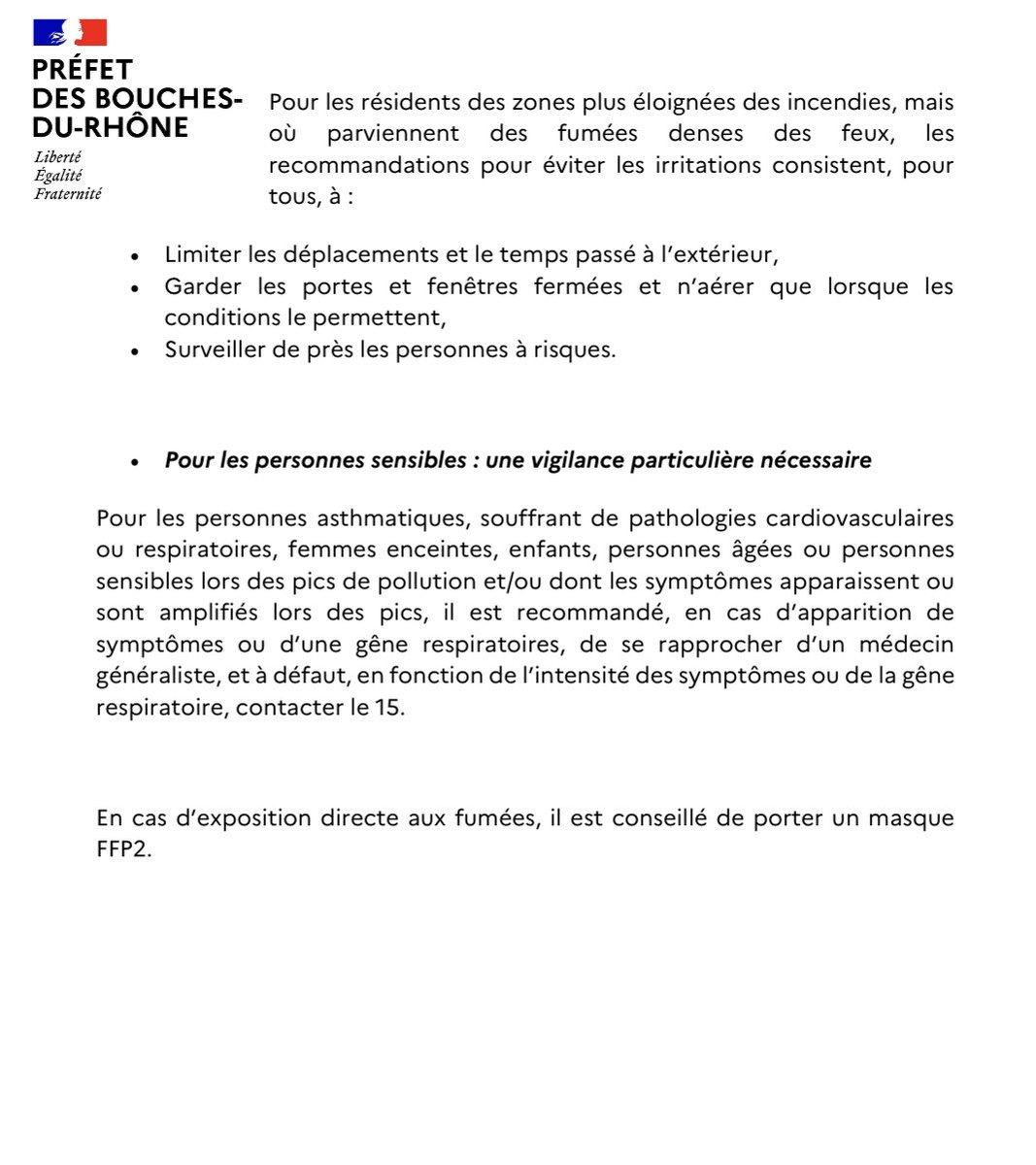 #POINTDESITUATIONN3
#IncendieAuxPennesMirabeau

Voici communiqué de presse sur l’incendie :