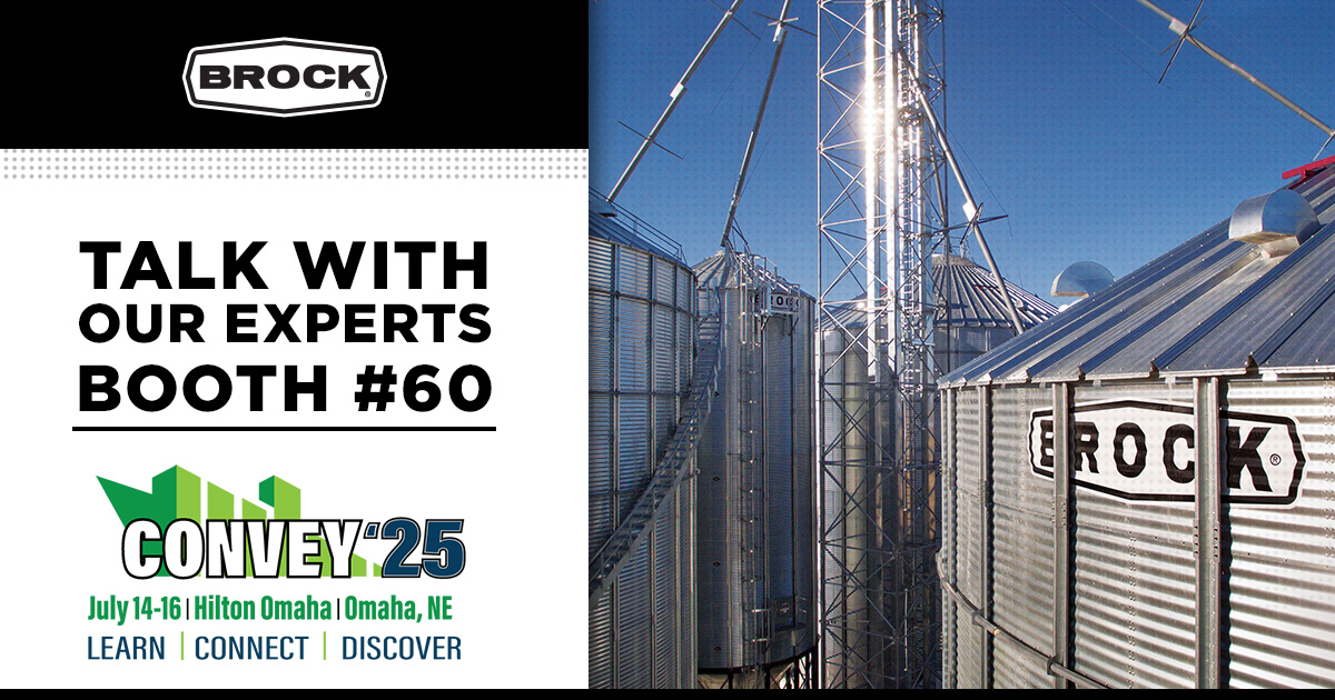 We're getting ready for the Convey '25 Conference in Omaha, Nebraska!

Find us in booth #60, July 14-16, to see how Brock Grain Systems can improve your operation!